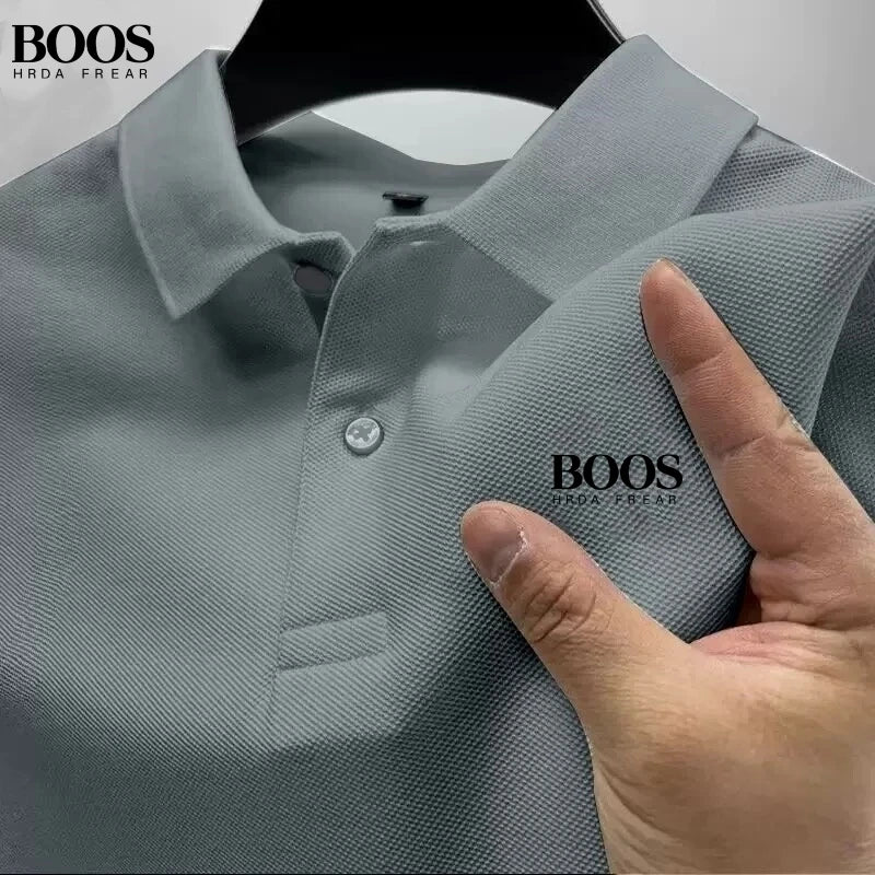 New men's high-quality short sleeved polo shirt, summer fashion, casual, comfortable, breathable top