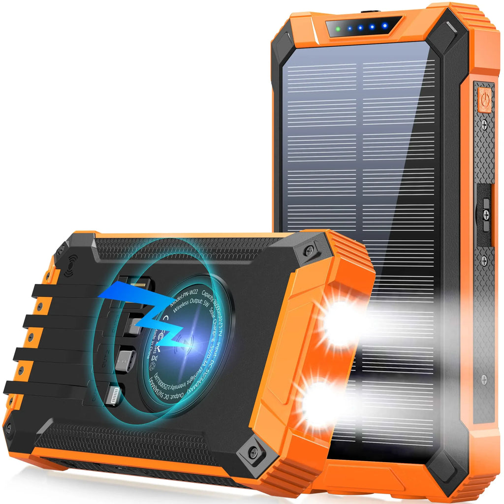 Multifunctional Waterproof Mobile Solar Power Bank Hot Trend Wireless Solar Mobile Fast Charger Portable Power Bank