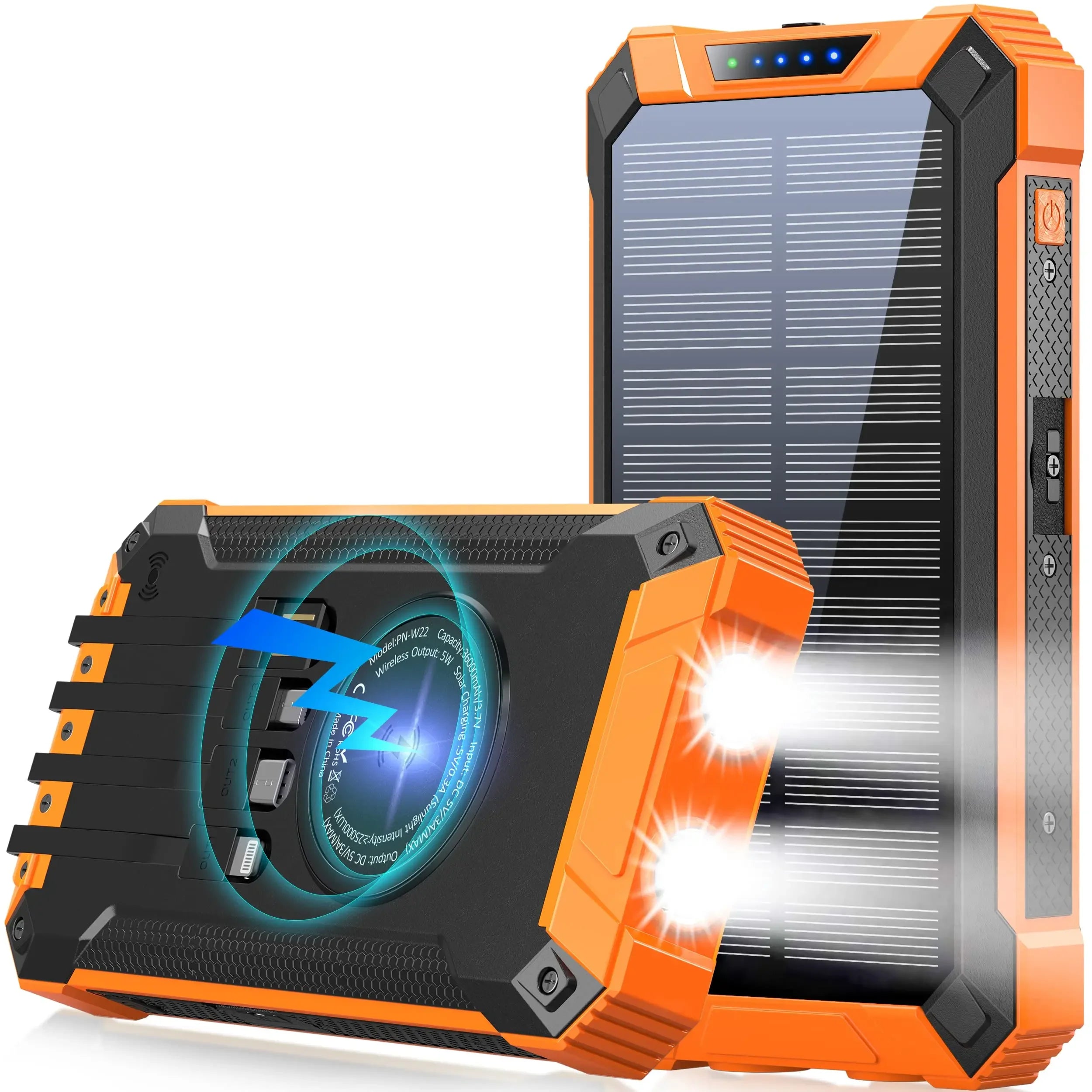 Multifunctional Waterproof Mobile Solar Power Bank Hot Trend Wireless Solar Mobile Fast Charger Portable Power Bank