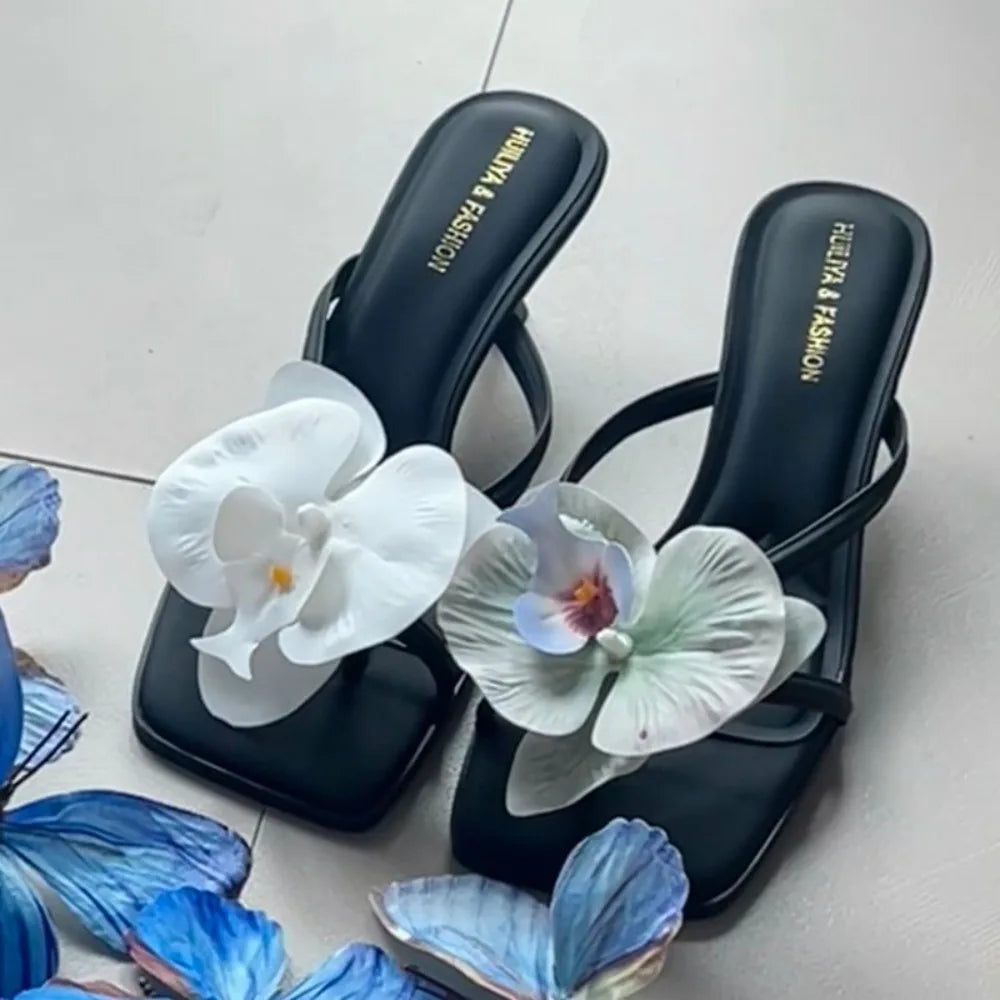 1 Pair Simulation Coloful Butterfly Orchid Shoe Flowers Fashion Thai Fairy Butterfly Flower Shoe Buckles Decorate The Upper
