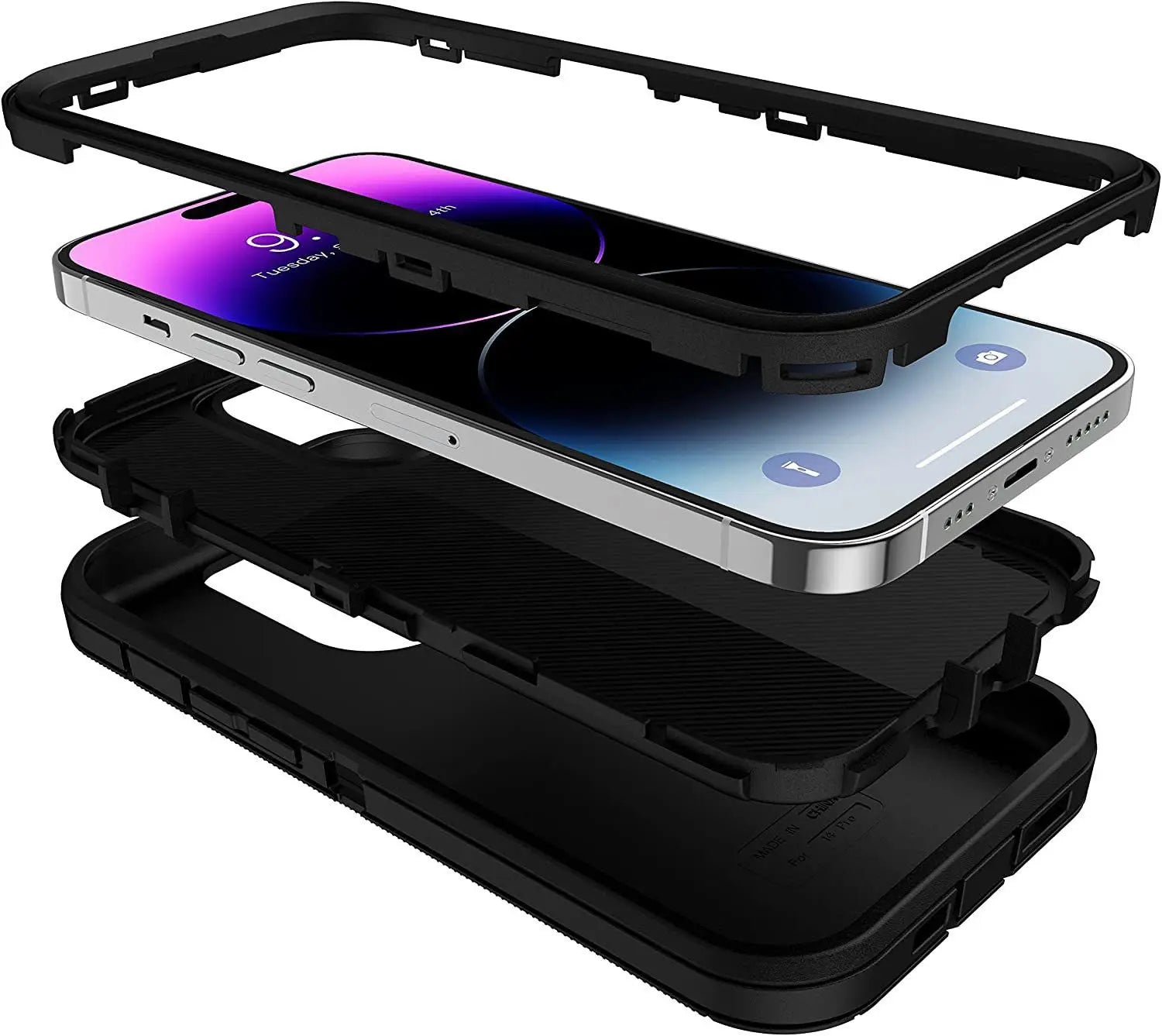 3 IN 1 Heavy Duty Armor Shockproof Dust-Proof Case For iPhone 15 14 13 12 11 16Pro MAX  MINI XSMAX XR X XS SE 6 7 8 PLUS Cover