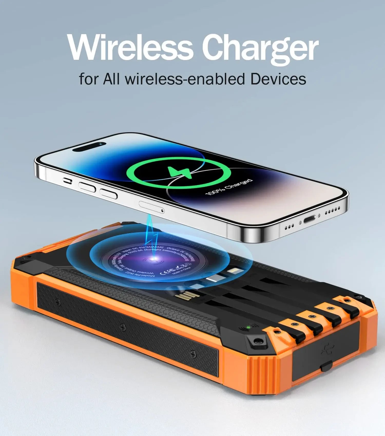 Multifunctional Waterproof Mobile Solar Power Bank Hot Trend Wireless Solar Mobile Fast Charger Portable Power Bank