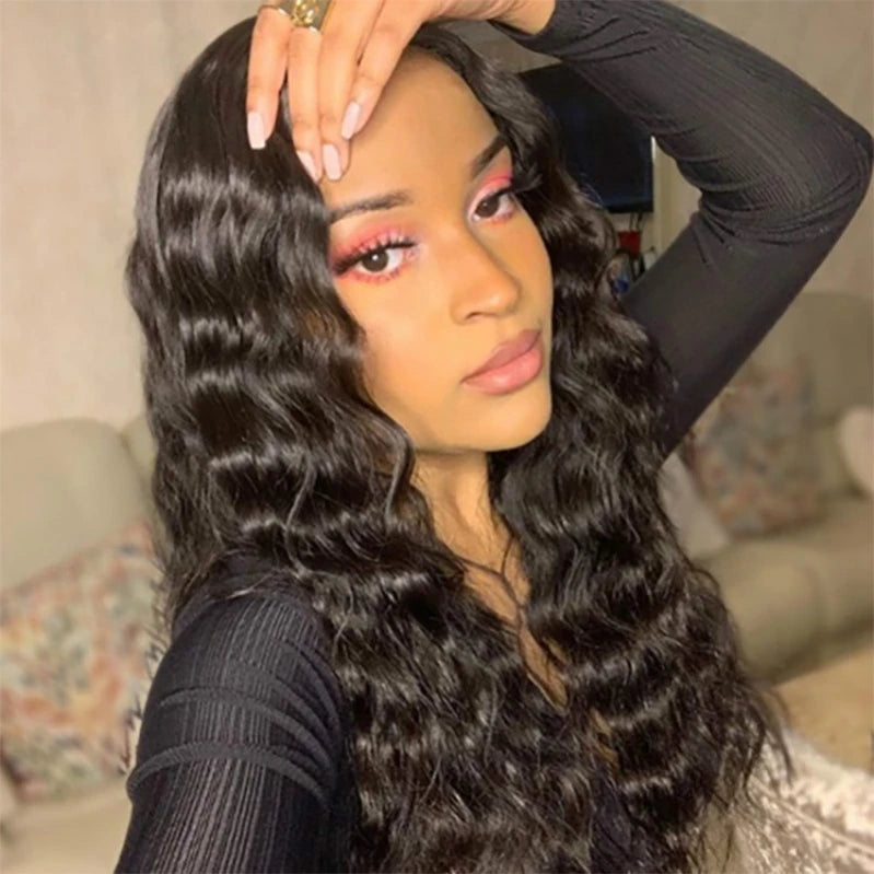 Wig for Women, African Small Curls, Fashionable Middle-Parted Long Curly Hair, Corn Perm Synthetic Fiber Wig Headgear