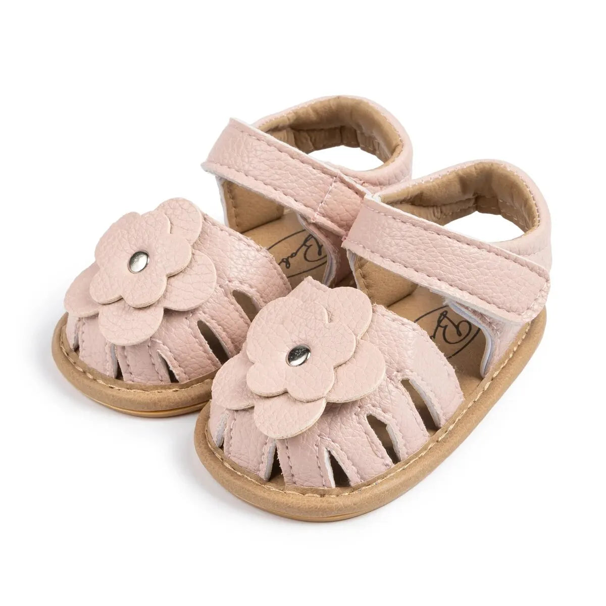 Meckior 2024 Summer Baby Beach Sandals Flat Flower Rubber Sole Anti-Slip Newborn Toddler Crib First Walkers Baby Girls Shoes